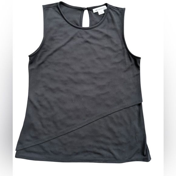 Liz Claiborne Tops - Liz Claiborne Black Asymmetrical Tank Top Womens M